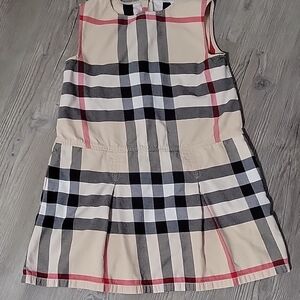 Burberry]Authentic tan and Black Plaid Sleeveless A-Line Dress